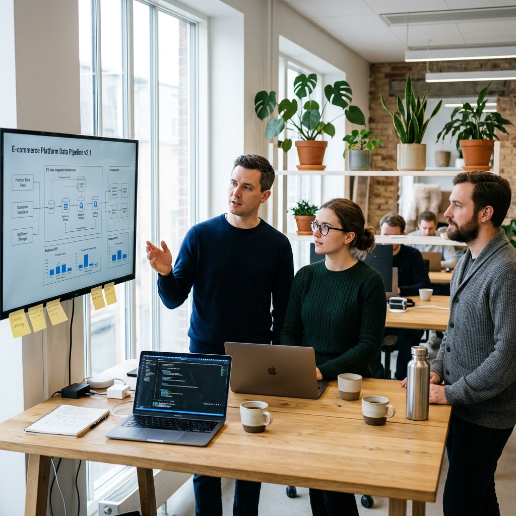 Đội ngũ kỹ sư iMi digital theo dõi luồng tích hợp dữ liệu